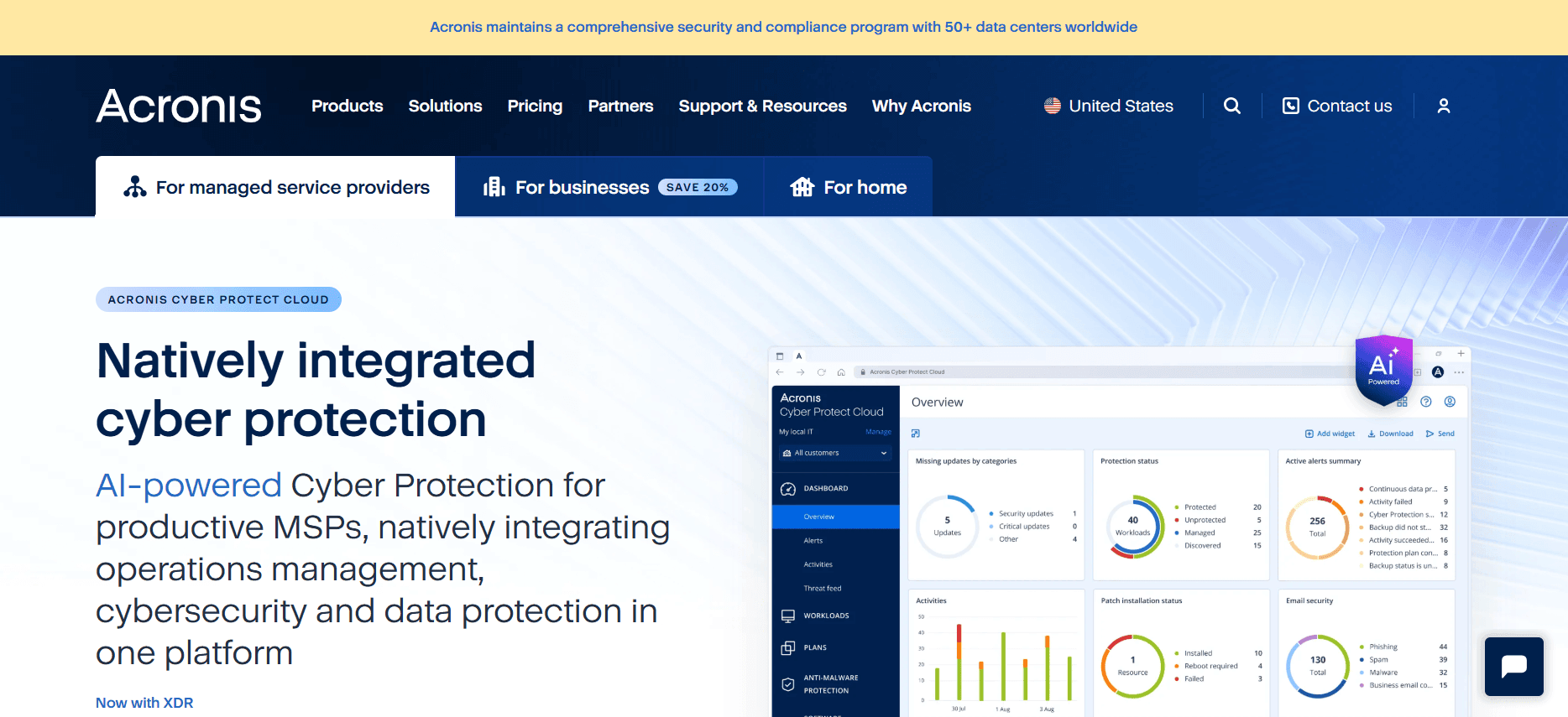 Acronis Cyber Protect Website Screenshot