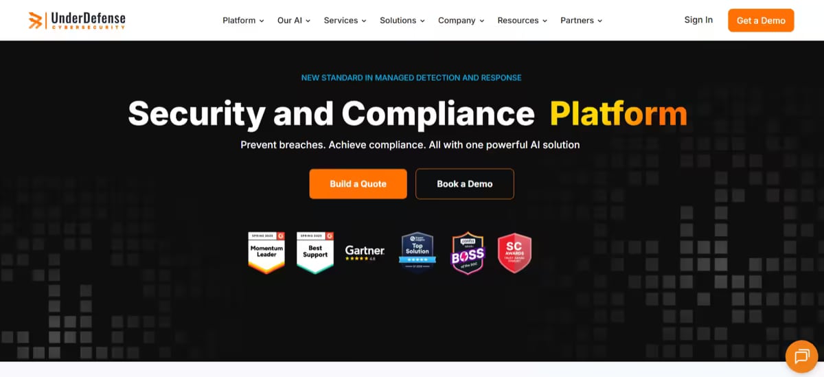 UnderDefense Website Screenshot