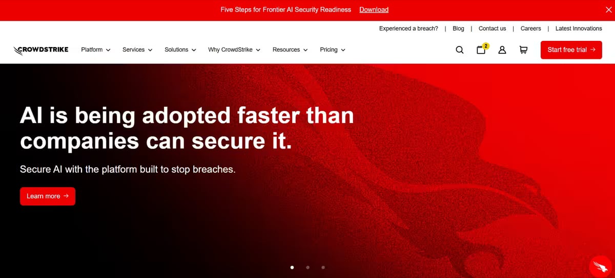 CrowdStrike Falcon Website Screenshot