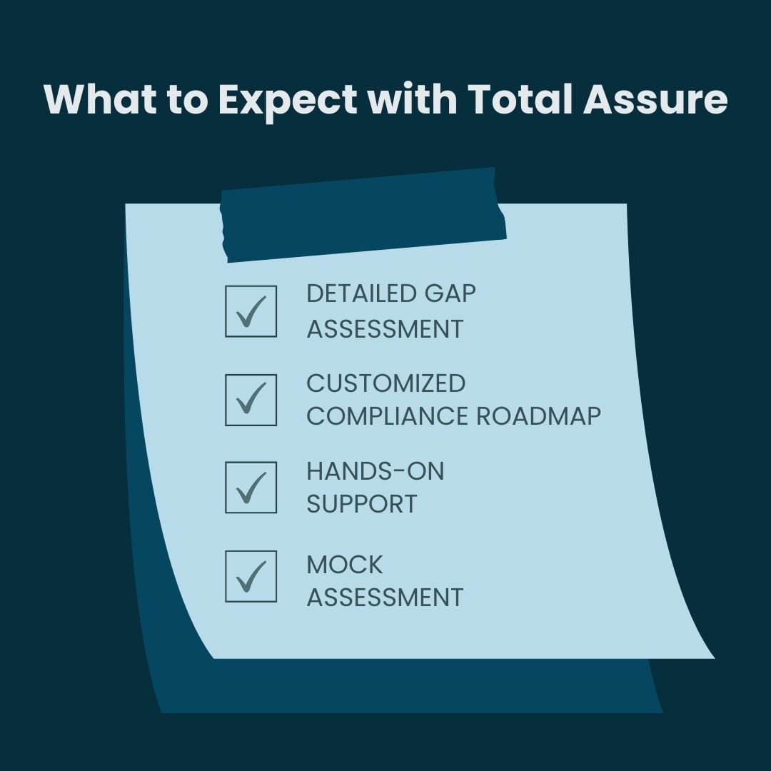 Image showing a checklist of what you can expect from Total Assure