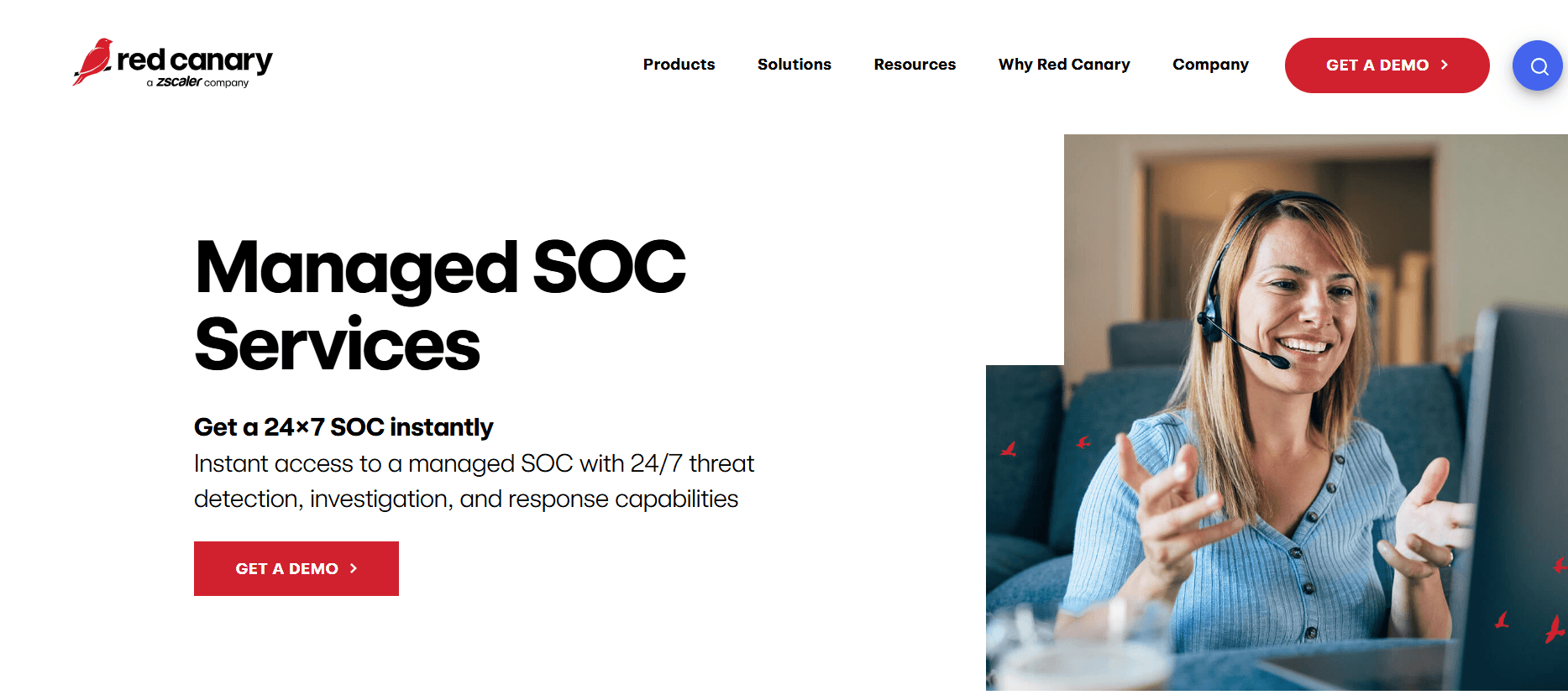Red Canary Website Screenshot