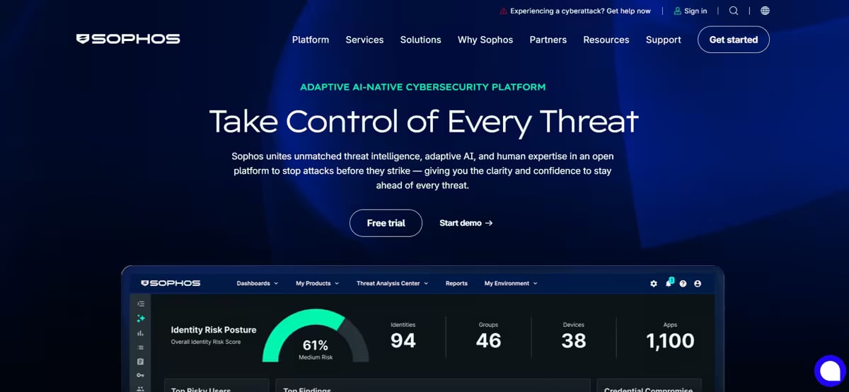 Sophos Website Screenshot