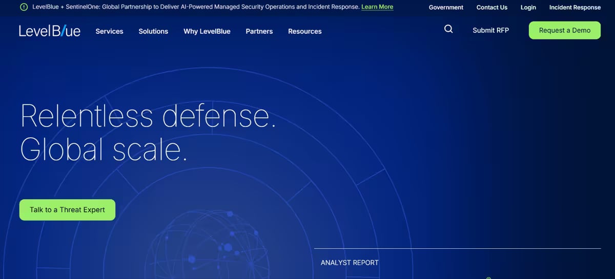LevelBlue Website Screenshot
