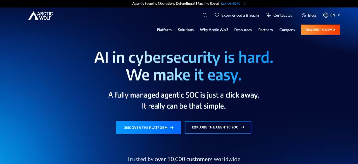Arctic Wolf Website Screenshot