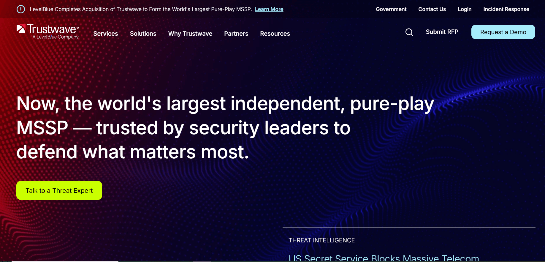 Trustwave Website Screenshot